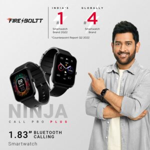 Fire-Boltt Ninja Call Pro Plus 1.83″ Smart Watch with Bluetooth Calling, AI Voice Assistance, 100 Sports Modes IP67 Rating, 240*280 Pixel High Resolution